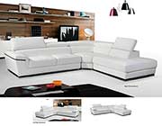 Modern White Leather Sectional Sofa EF383