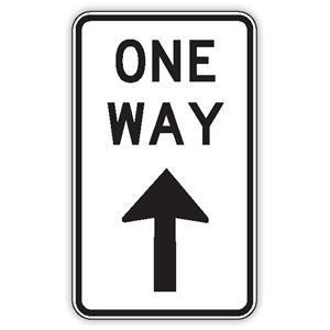 ONE WAY SIGN UP ARROW Aluminium 450 x 750 Class 1 - Safety Signs ...