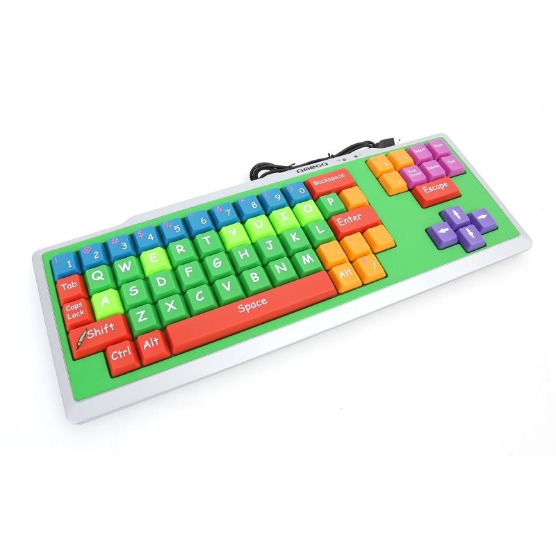 KEYBOARD US OMEGA FOR KIDS OK-200 MULTI-COLOR USB [41018] - Albamedia