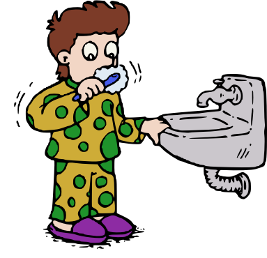 Man brushing teeth clipart