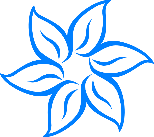 Blue Tropical Flower Clip Art Vector Online Royalty Free