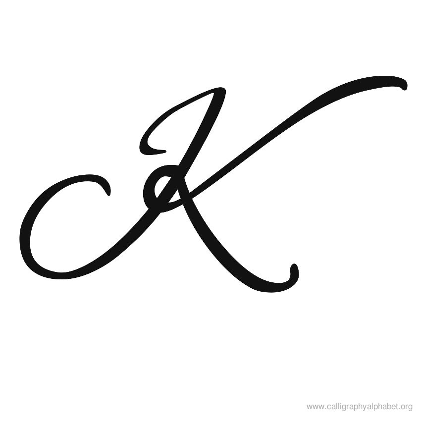 Calligraphy Alphabet K | Alphabet K Calligraphy Sample Styles ...