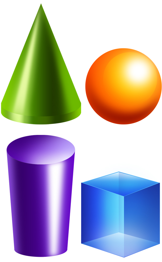 3d solids clipart