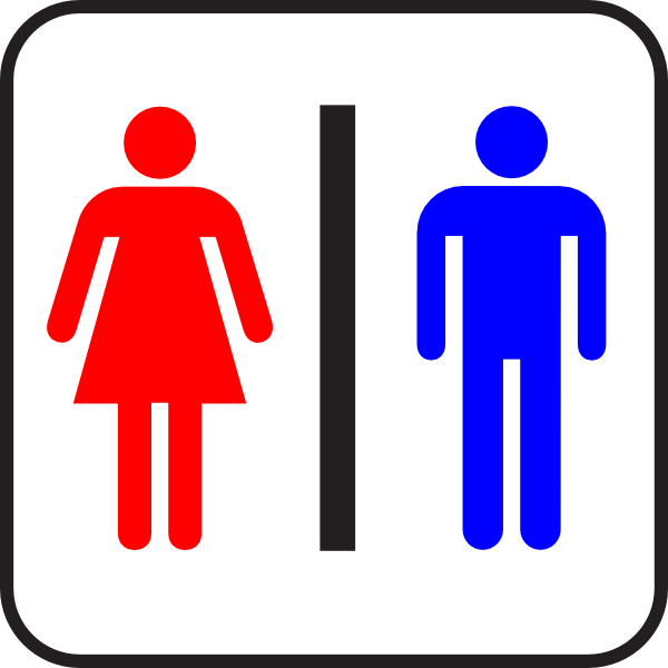 Colored Sign Bathroom / Wc / Man & Woman Clip Art ...