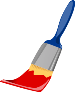 Paint Brush Blue And Red Clip Art - vector clip art ...