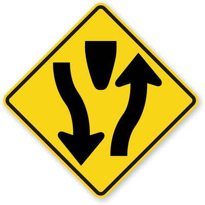 Two Way Traffic Signs | Divided Highway