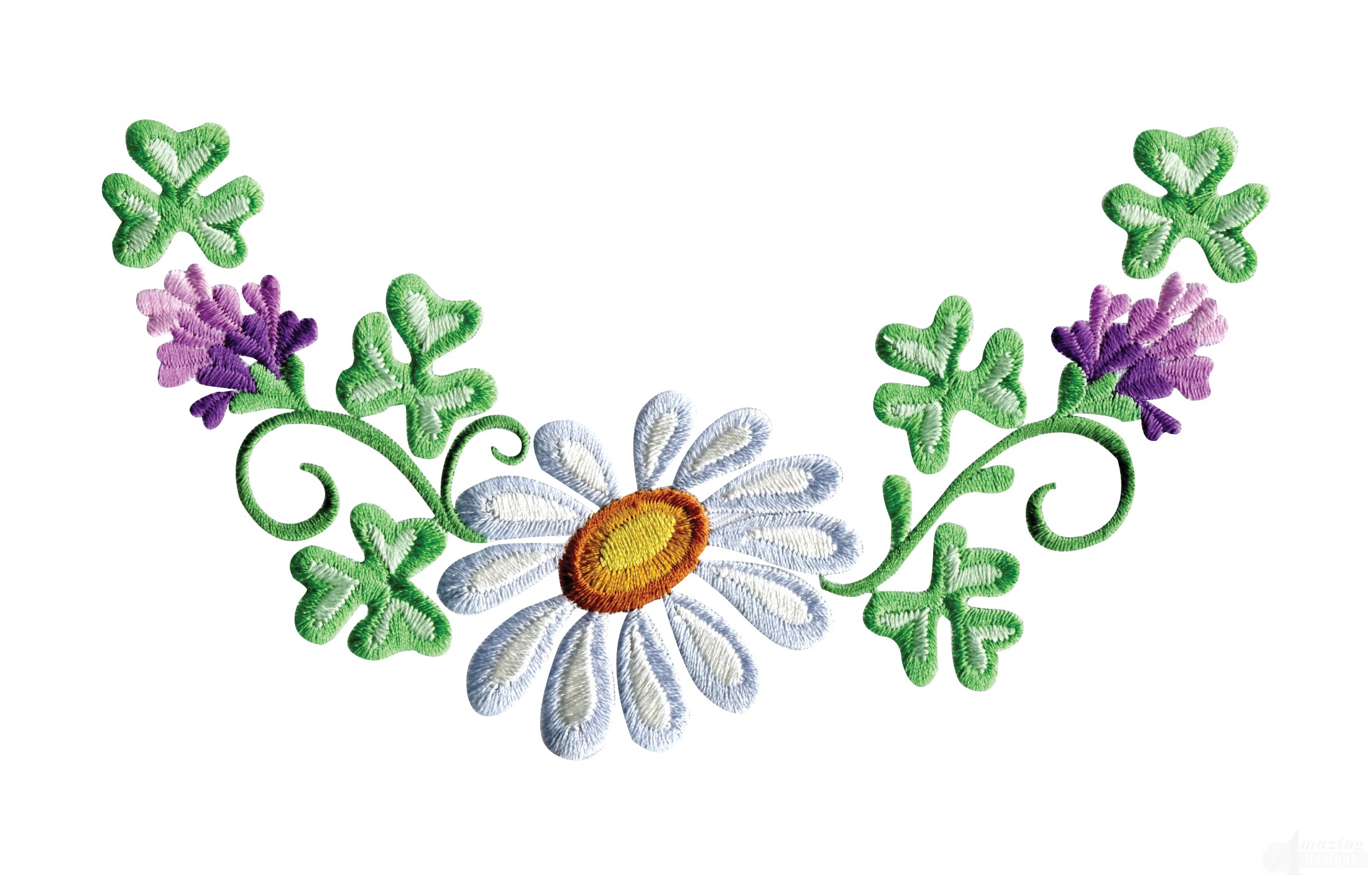 Daisy Floral Border 1 Embroidery Design