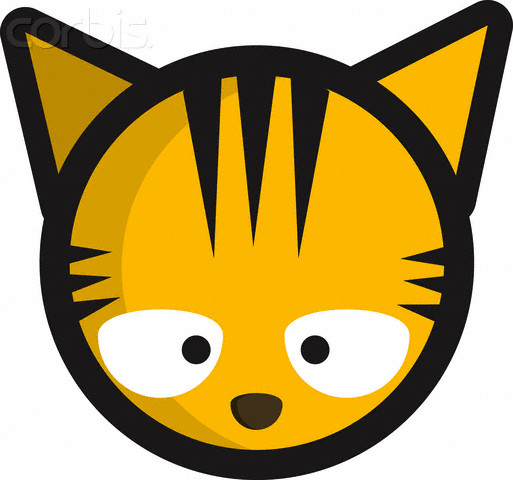 Yellow cartoon cat face - 42-22125855 - Royalty-Free - Stock Photo ...