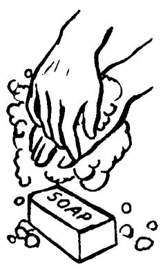 Hand washing clipart black and white