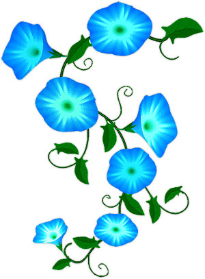 Flower Clipart - Blue and White