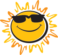 Sun with sunglasses clipart