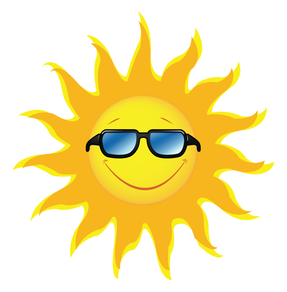 Sun with sunglasses clipart clip art