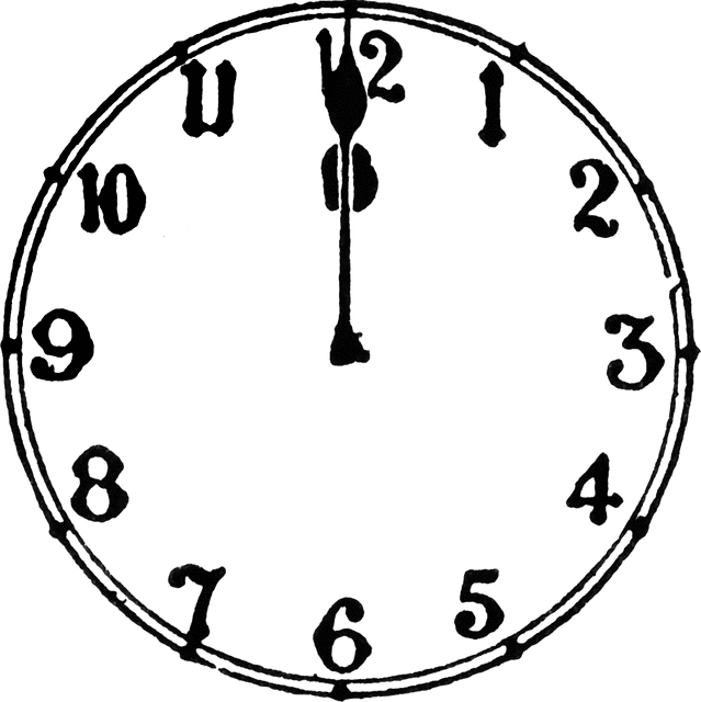 Clock Clip Art Quarter Past The Hour - Free ...