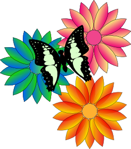 Butterfly And Flowers clip art - vector clip art online, royalty ...