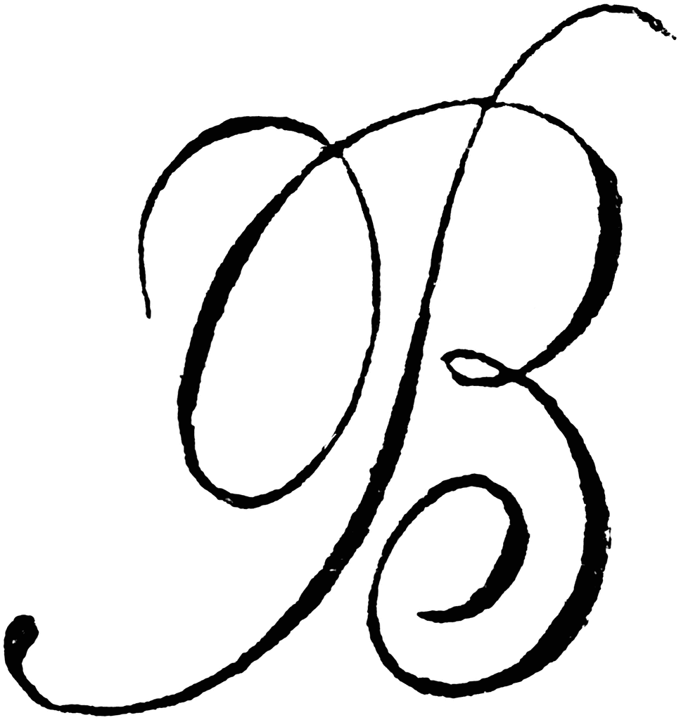 Letter b clipart free calligraphy