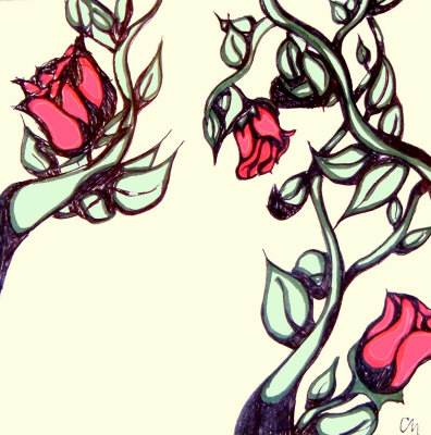 Rose Vine Drawing - ClipArt Best