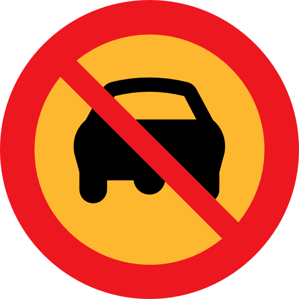 No Cars Sign clip art Free Vector