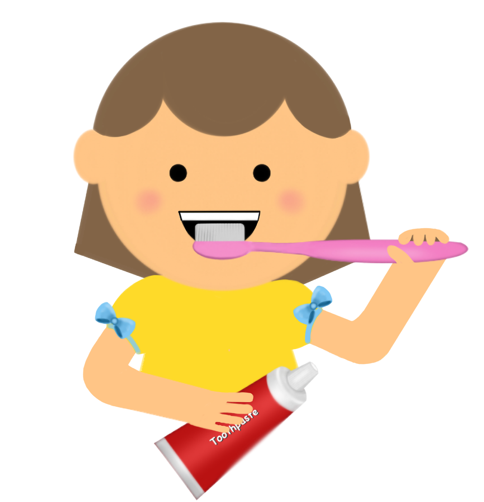 Brush teeth kids clipart