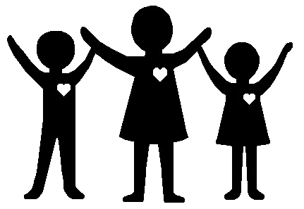 Children silhouette clipart