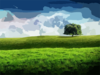 New Bliss Tree Green Landscape Scenery Wallpaper Clip Art