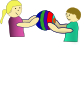 Nlyl Children Sharing A Ball Clip Art