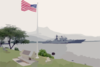 The Russian Federation Navy Udaloy Class Destroyer Marshal Shaposhnikov (ddg 543) Passes The Uss Nevada Memorial Clip Art