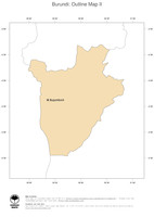 #2 Map Burundi: political country borders and capital (outline map)