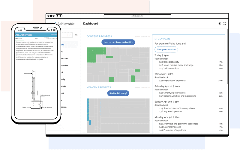 Achievable course dashboard