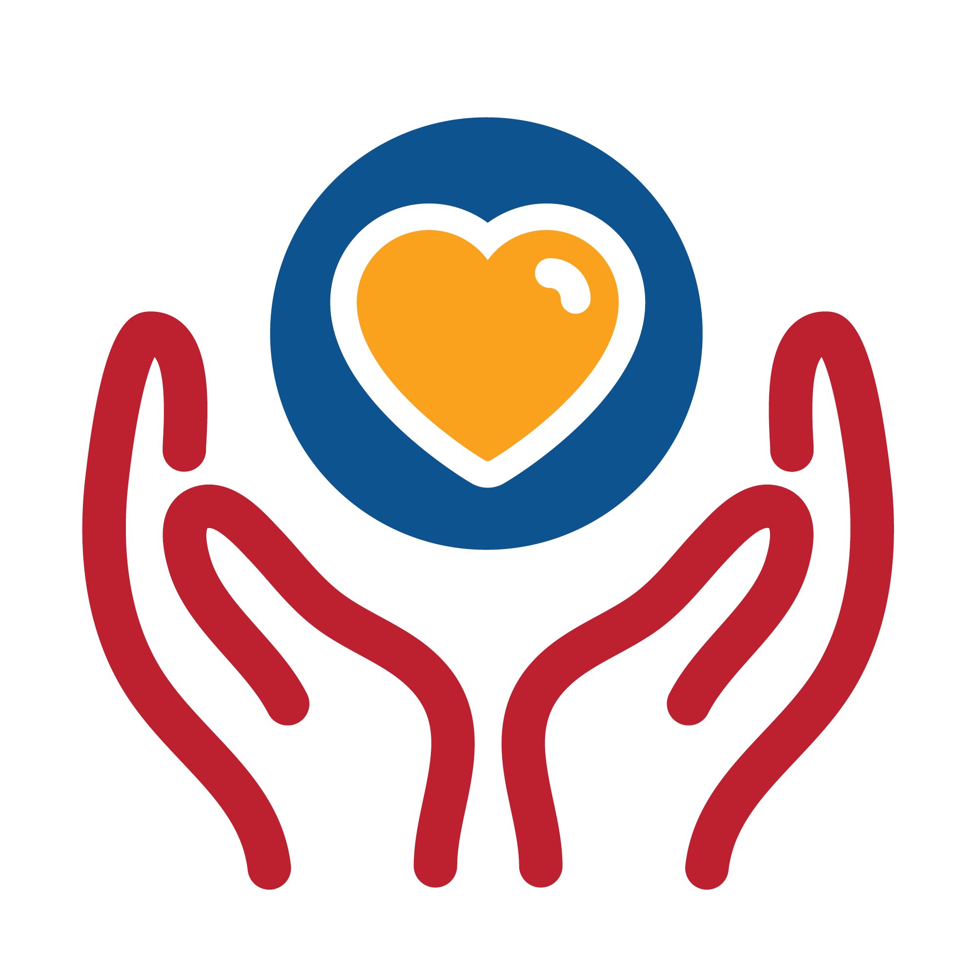 Hands holding a heart icon