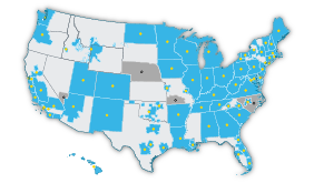 Map of the United States - Coalition Locations