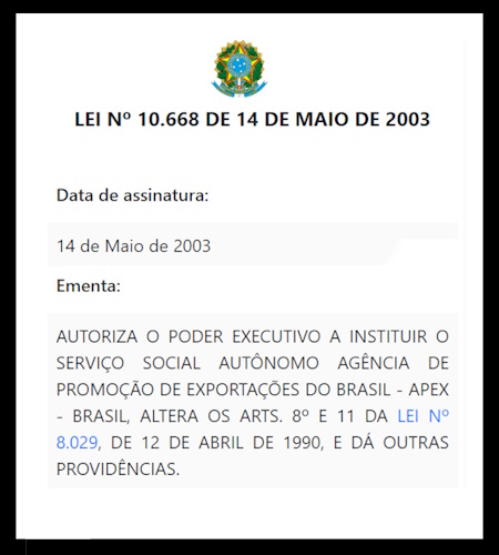 É instituída a Agência de Promoção de Exportações do Brasil