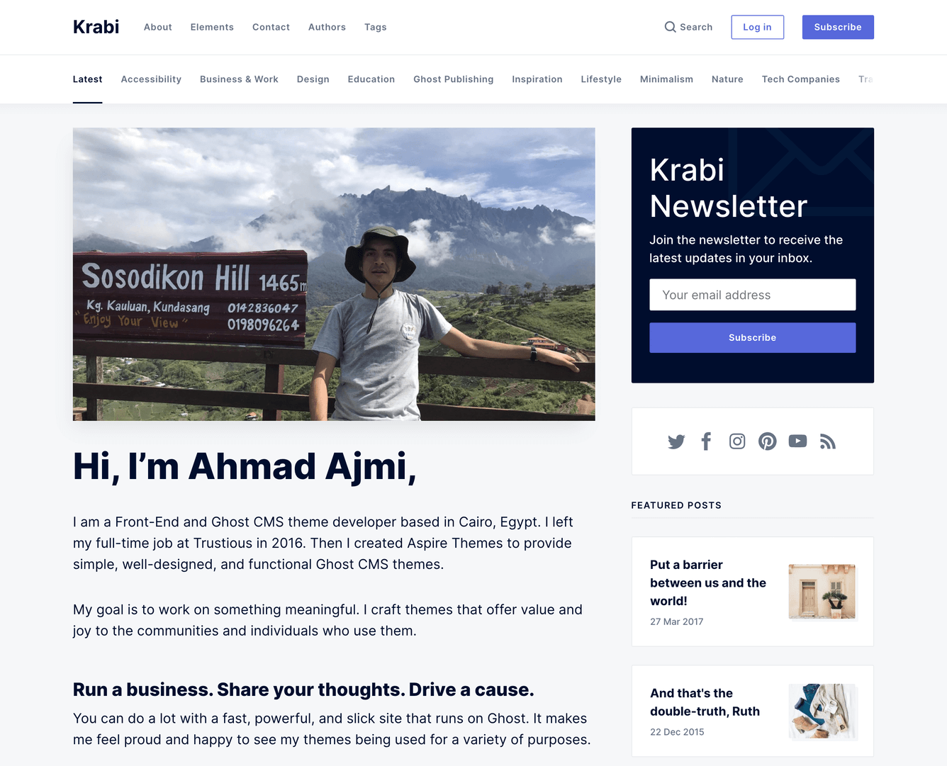 How to Add a Custom Homepage to the Krabi Ghost Theme