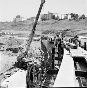 Construction of PRT track on Evansdale