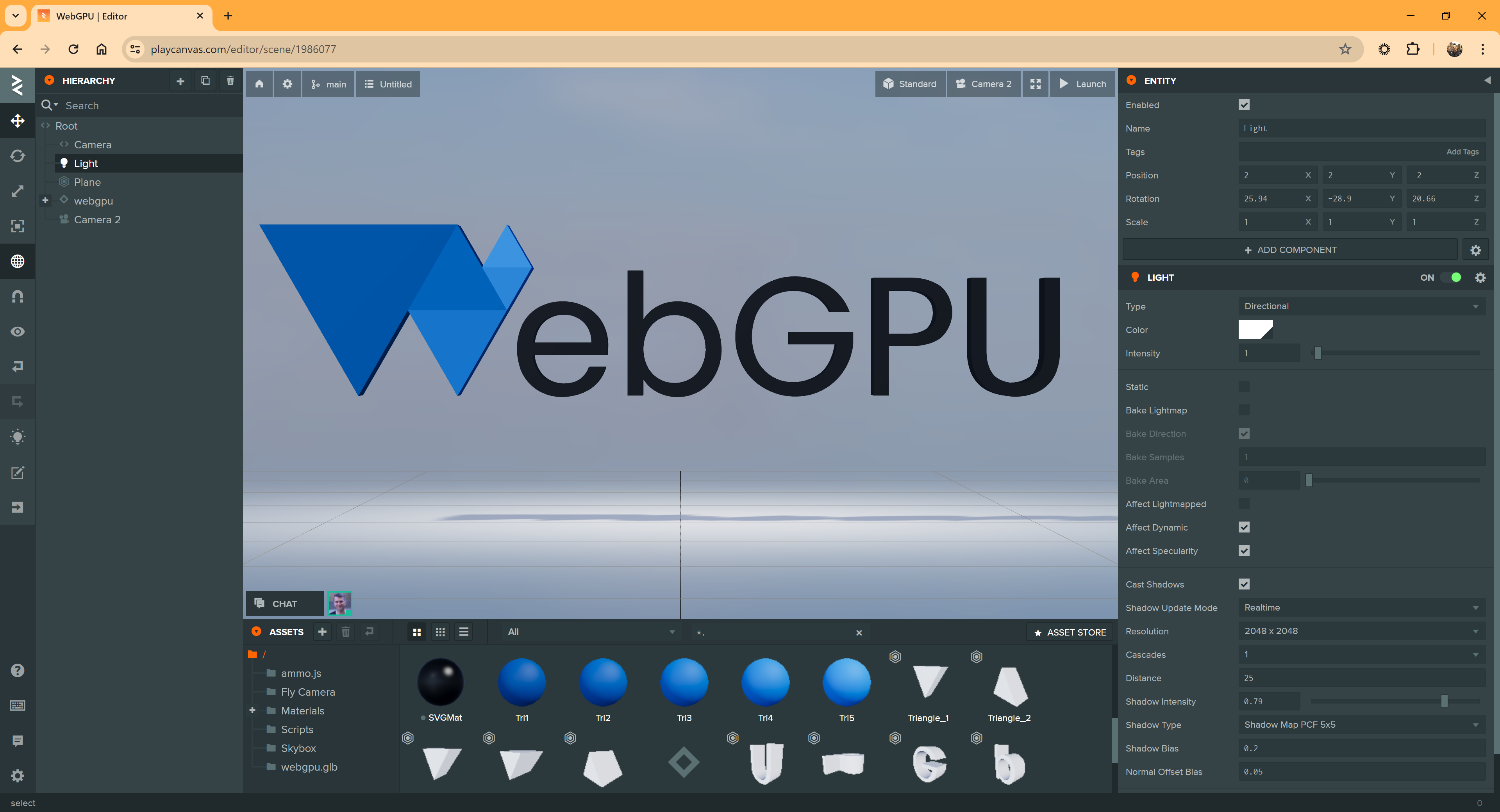 Editor with WebGPU Scene