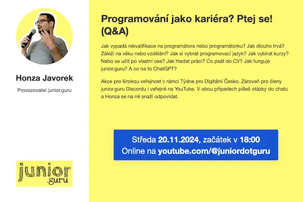 Programování jako kariéra? Ptej se! (online Q&A)