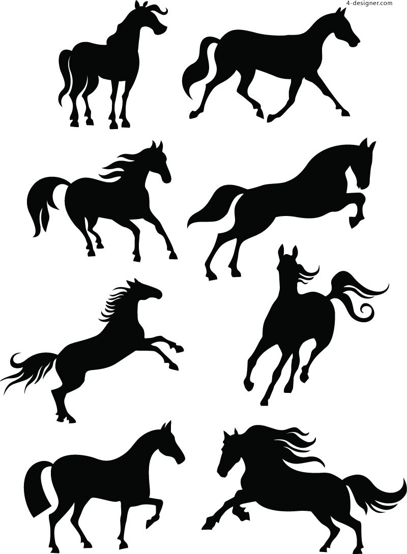 4-Designer | Fashion horse silhouette vector material