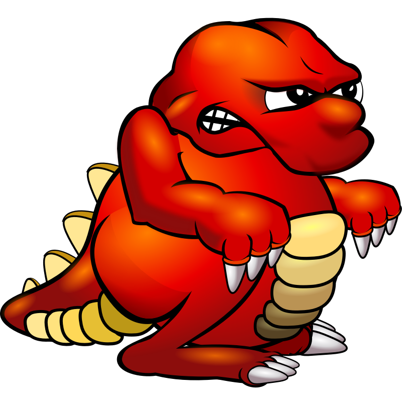 Clipart - Cartoon monster, Red