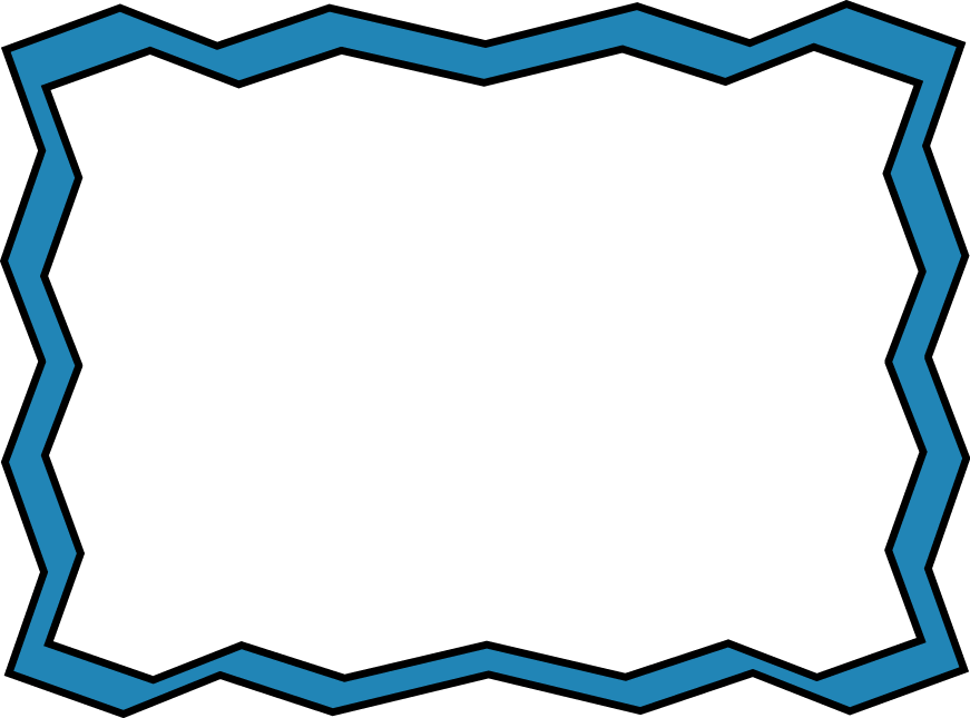 Blue Zig Zag Frame - Free Clip Art Frames