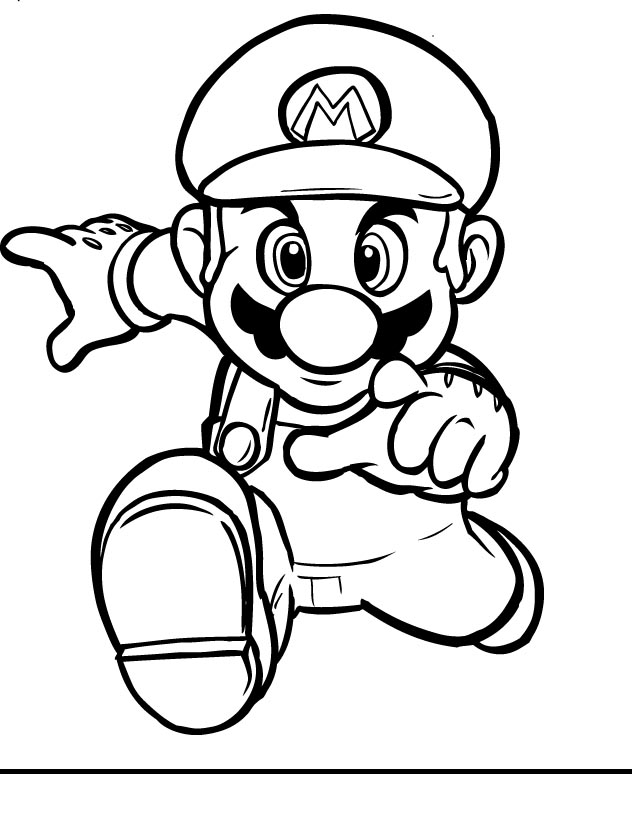 Mario Coloring pages - Black and white super Mario drawings for ...