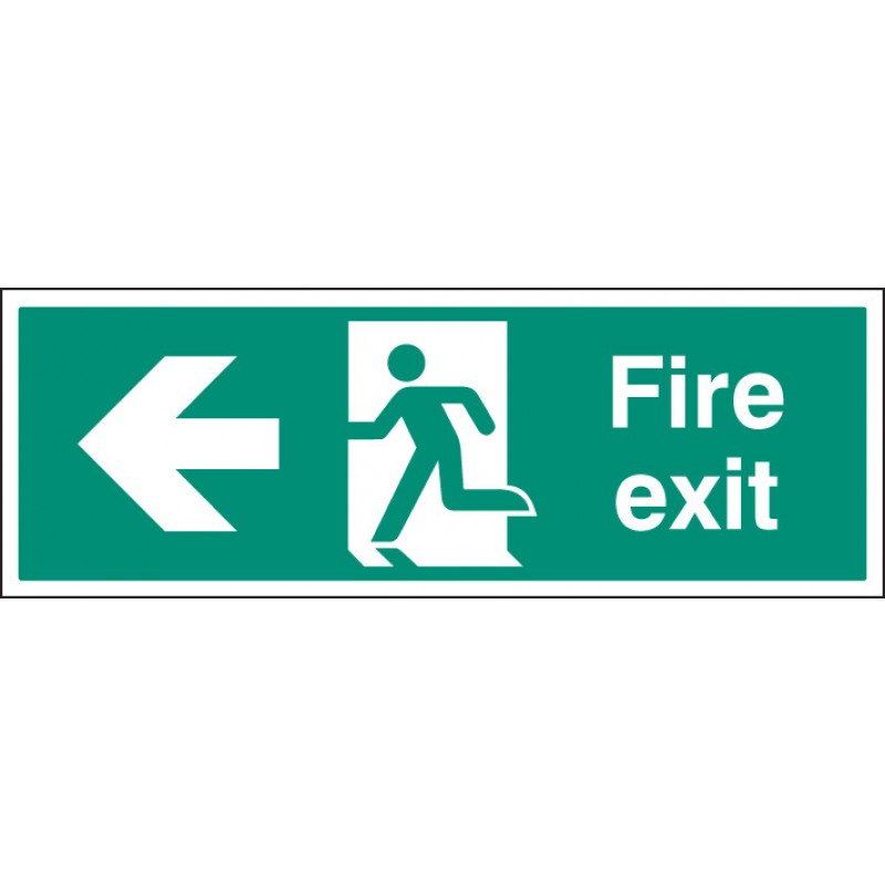 Fire exit signs - Arrow left | 5mm Rigid Plastic | 1200x400mm ...