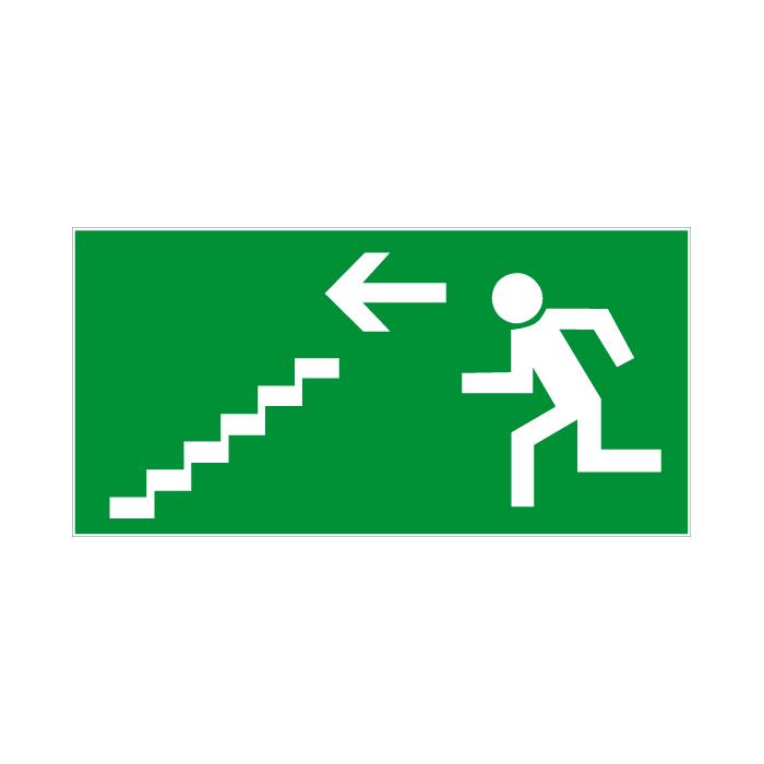 Emergency exit sign "Stairs downward-left" page length of 10-40 cm