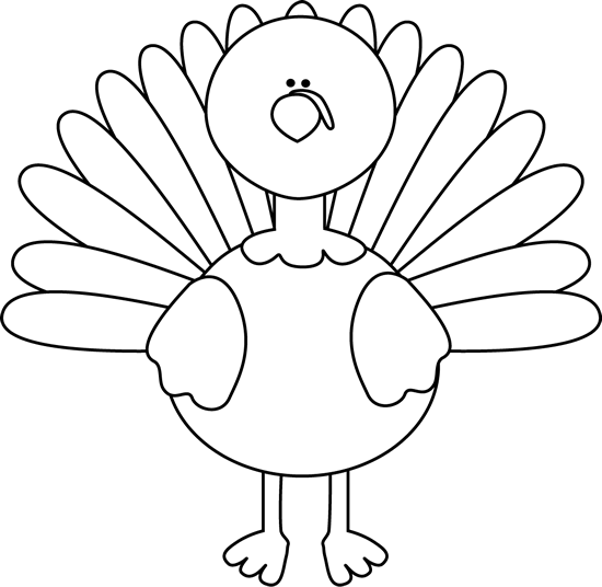 Black and White Turkey Clip Art - Black and White Turkey Image