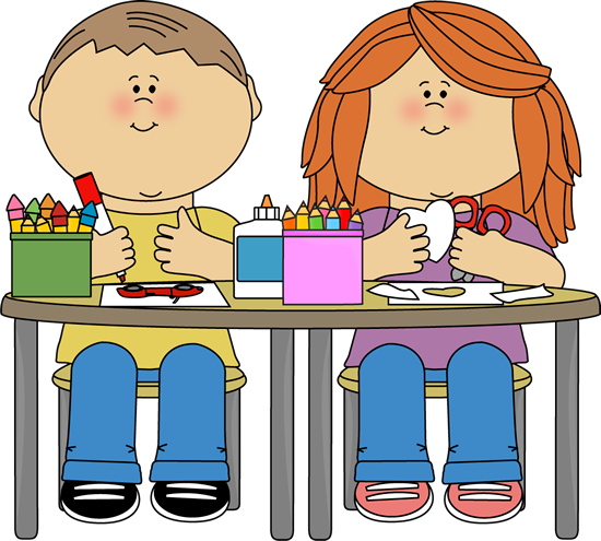 Kids in Art Class Clip Art - Kids in Art Class Image