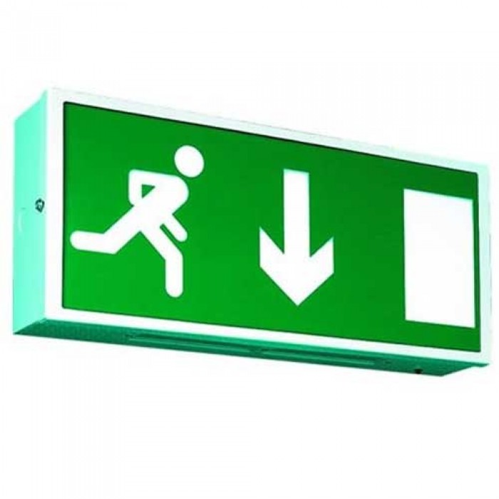 Premium 8 Watt White Emergency Exit Box Sign (3 Hour Non-