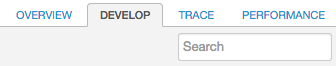 The Develop tab is between the Overview and Trace tabs.