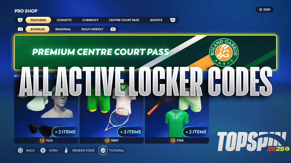 TopSpin 2K25 Locker Codes – All Active Locker Codes