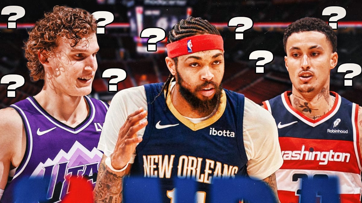 Lauri Markkanen, Brandon Ingram, and Kyle Kuzma with question marks