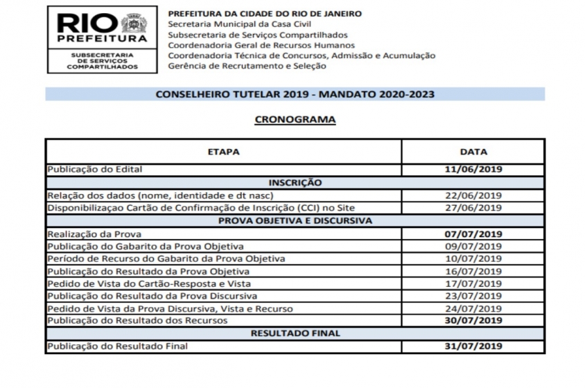 ATENÇÃO CANDIDATOS À ELEIÇÃO DE CONSELHEIROS TUTELARES - CONFIRAM O CRONOGRAMA DA ELEIÇÃO