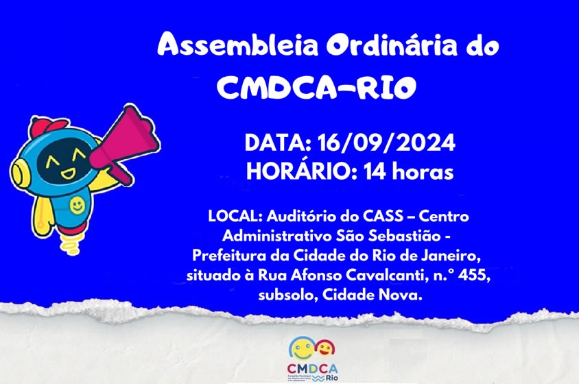 ASSEMBLEIA ORDINÁRIA DO CMDCA-RIO: Setembro 2024