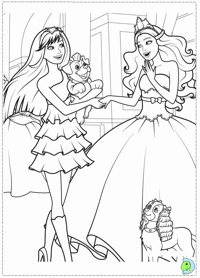 Barbie- The princess and the Popstar Coloring page